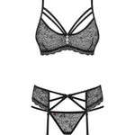 A further look at the black rose motif garter set