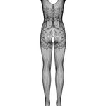 The black sheer knit bodystocking, seen from a different angle