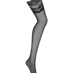 The black sheer lace-top stockings seen from another angle