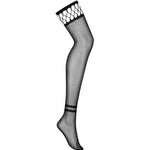 One more view of the black thigh-high mesh stockings