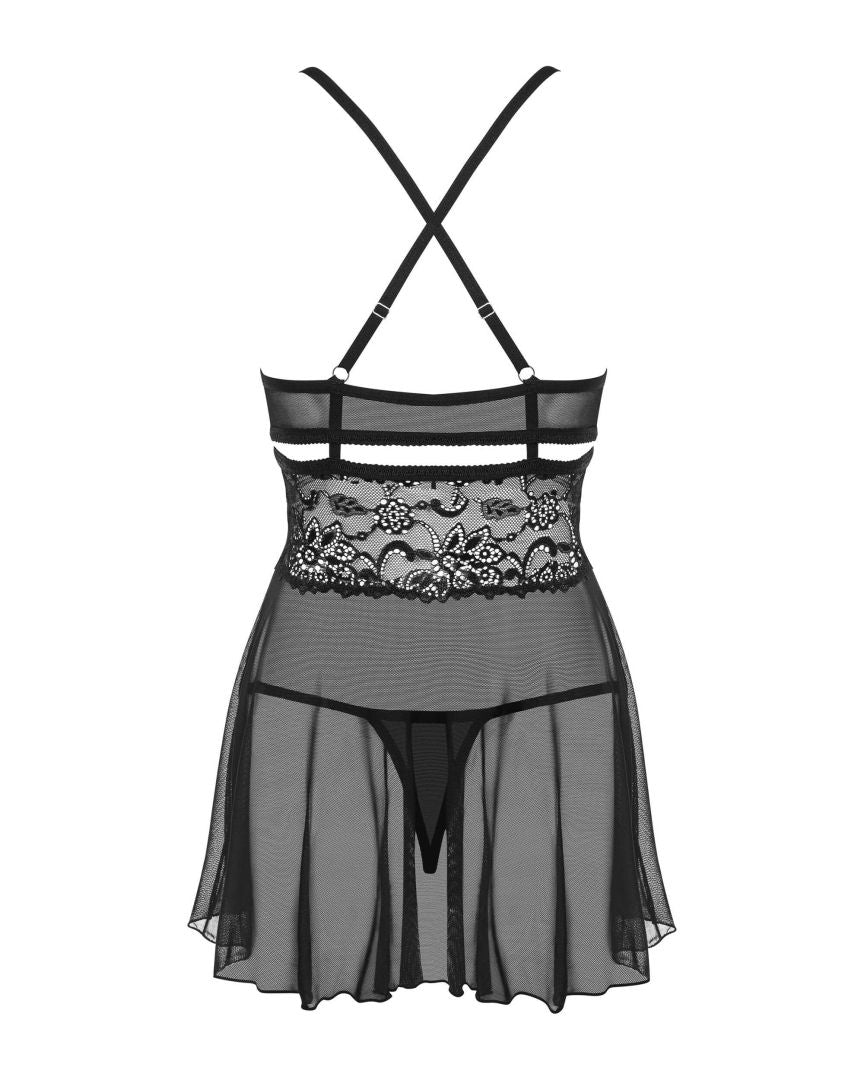 The black tulle babydoll seen from another angle