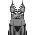 The black tulle babydoll, featuring a lightly flared sheer mesh skirt