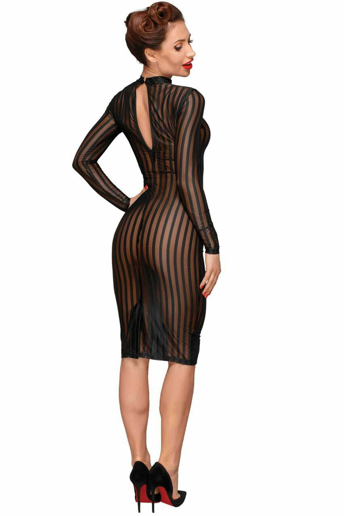 The black tulle midi dress seen from another angle