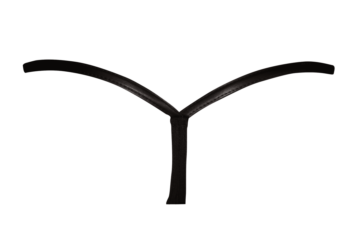 An alternate view of the black tulle panty, with a push-up effect