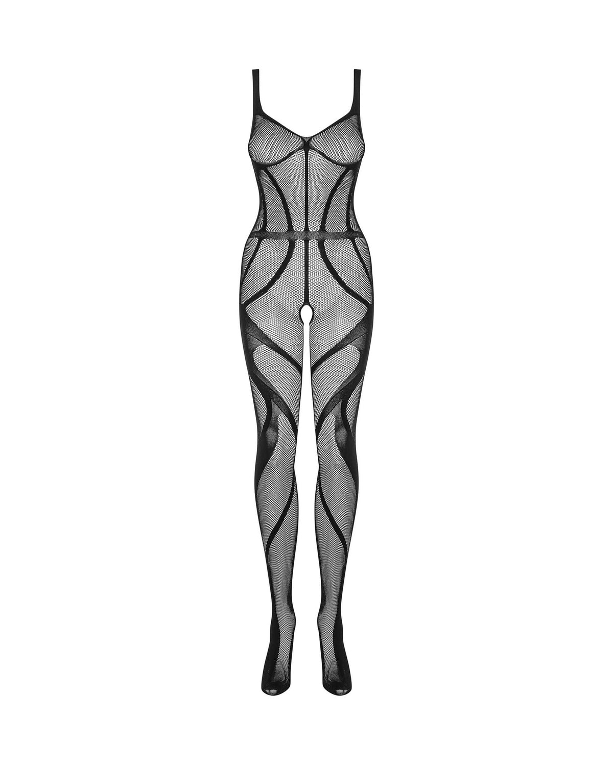 The black wavy stripe bodystocking, seen from a different angle