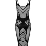 The black woven dress, shown in an alternate image