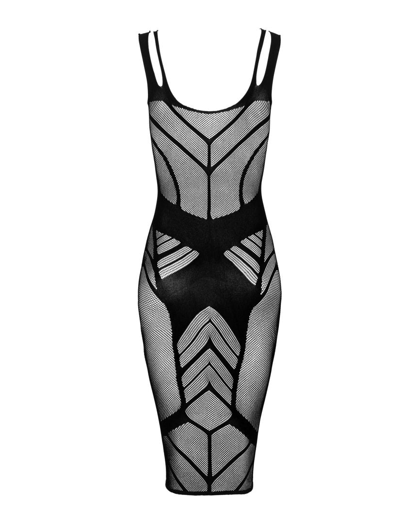 The black woven dress, shown in an alternate image