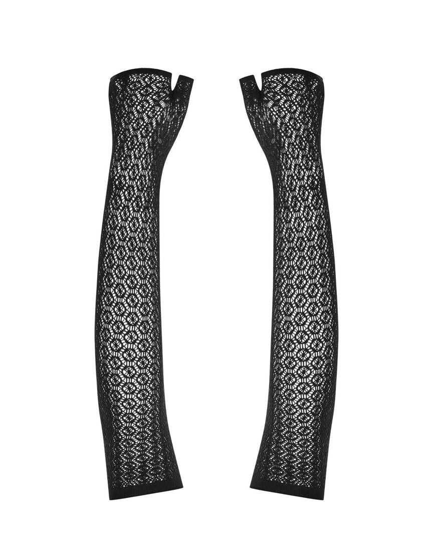 One more view of the black woven gloves