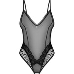 An additional view of the Blomentis black crotchless teddy