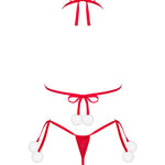 One more view of the Bobble Girl red pompom bra and thong set