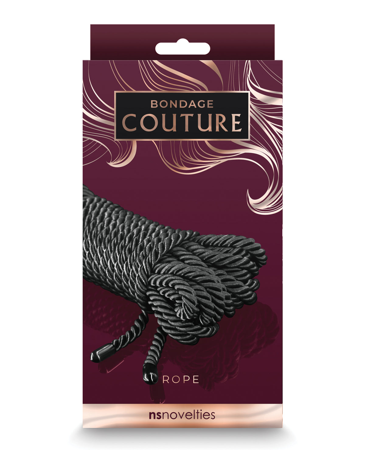 Black 25 foot soft synthetic bondage rope by Bondage Couture