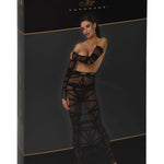 The Bondesque black flocked tulle long skirt, seen from a different angle