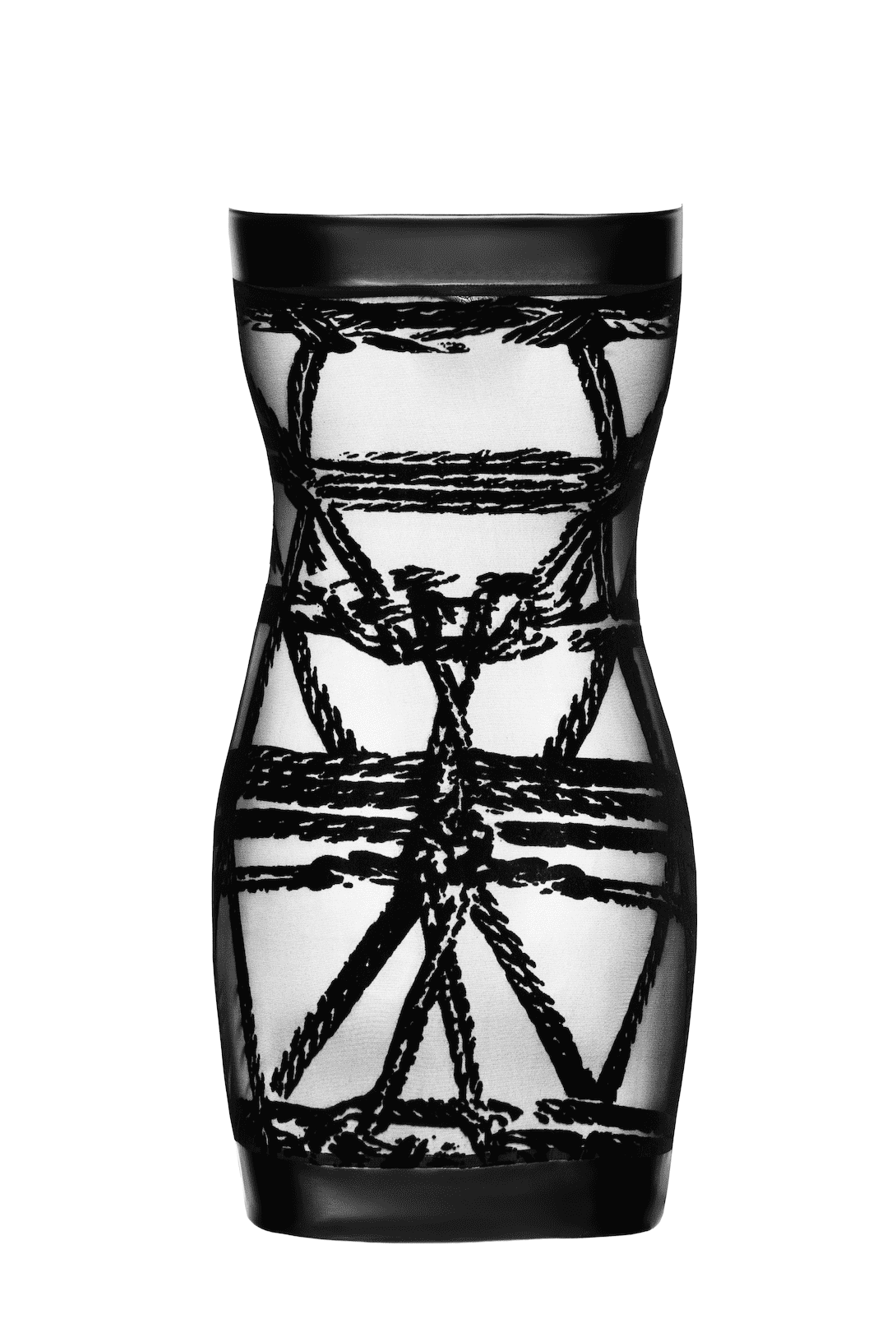 A further look at the Bondesque black flocked tulle mini dress