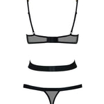 An additional view of the Bondy black bandage teddy