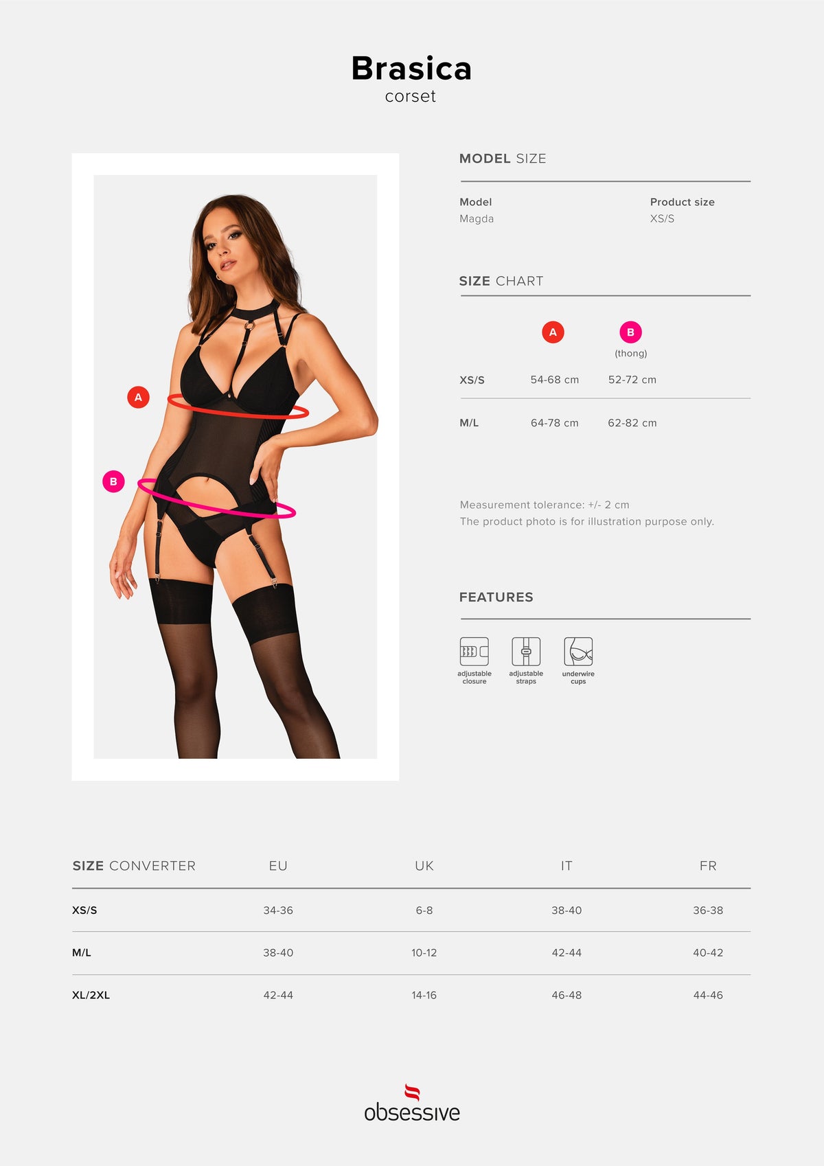The Brasica black corset set, seen from a different angle