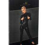 A further look at the Caged black wetlook catsuit