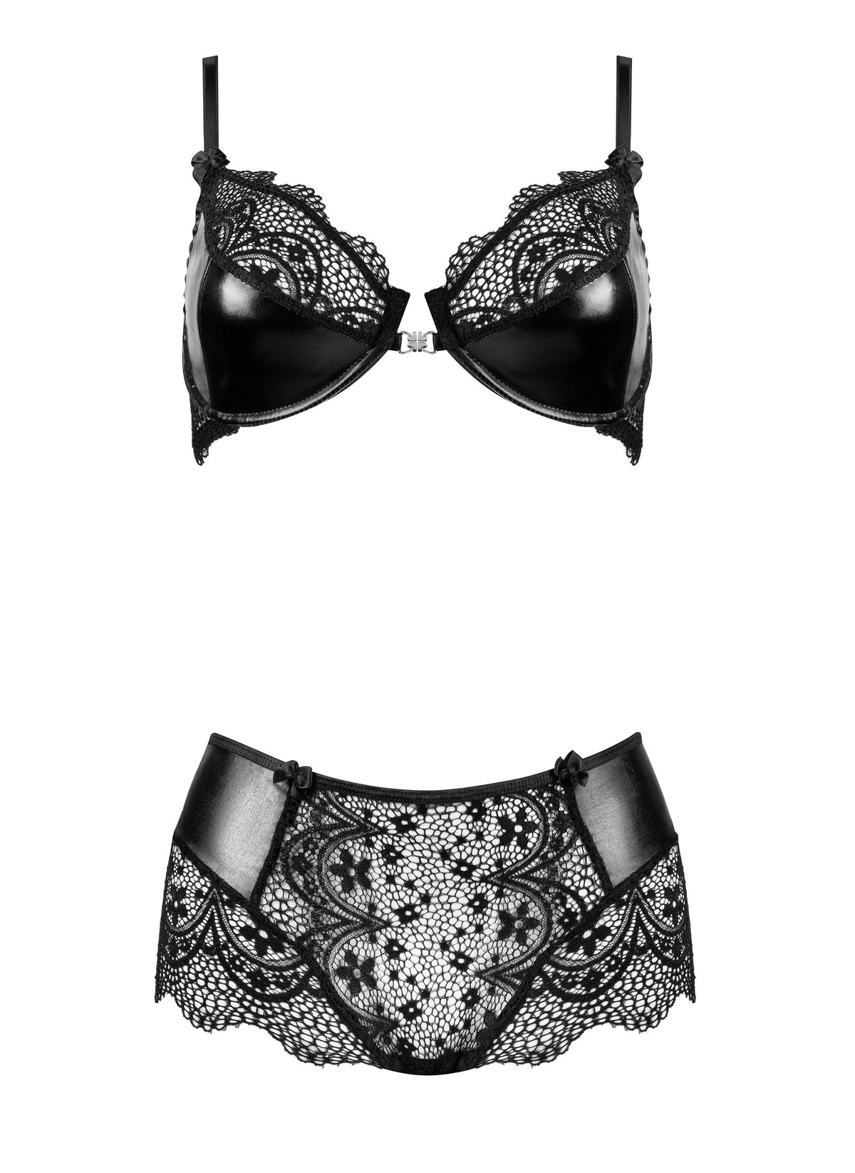 A further look at the Charm black lace bra and panty set