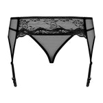 An additional view of the Charms black lace garter belt