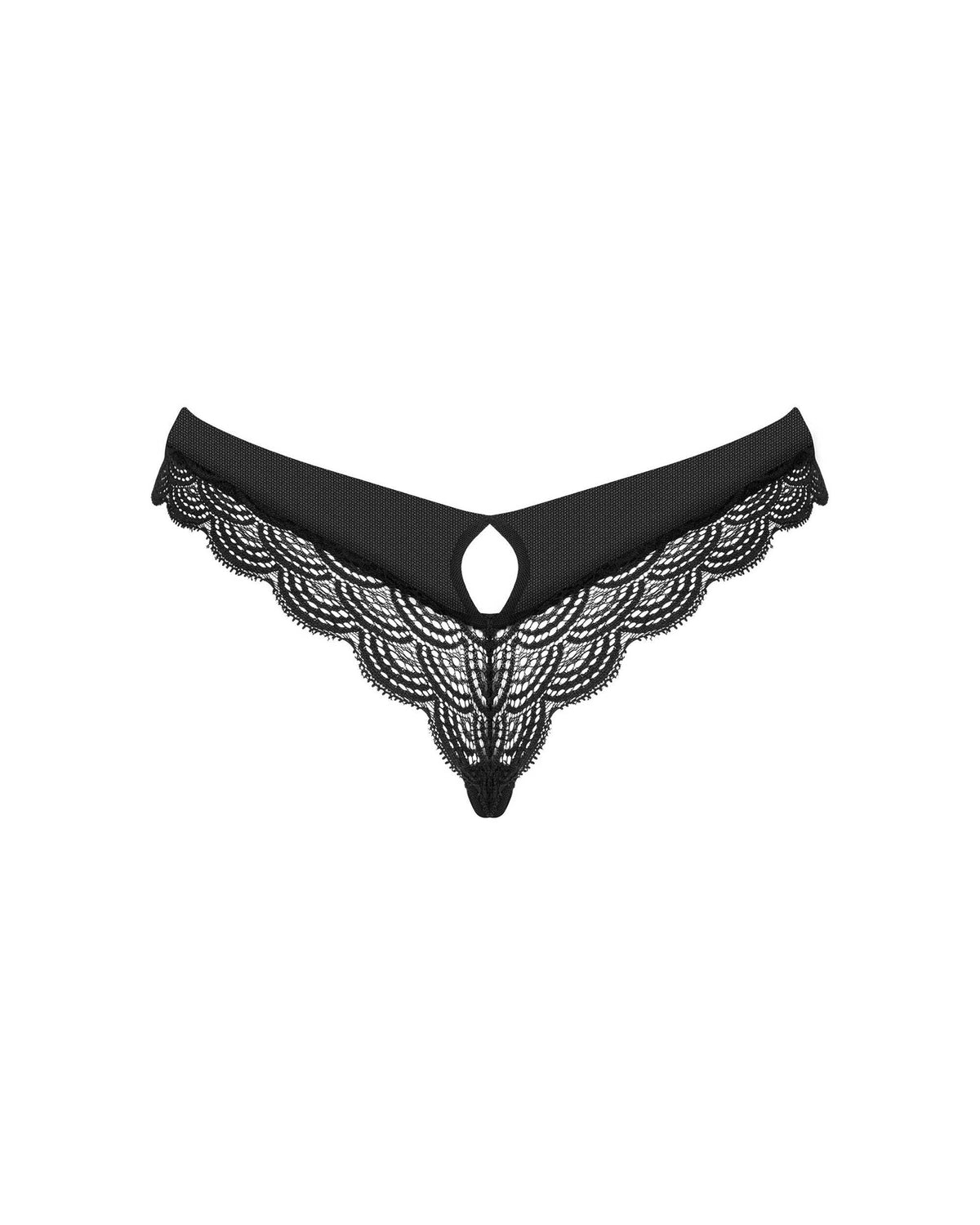 An extra gallery view of the Chemeris black geometric lace panties