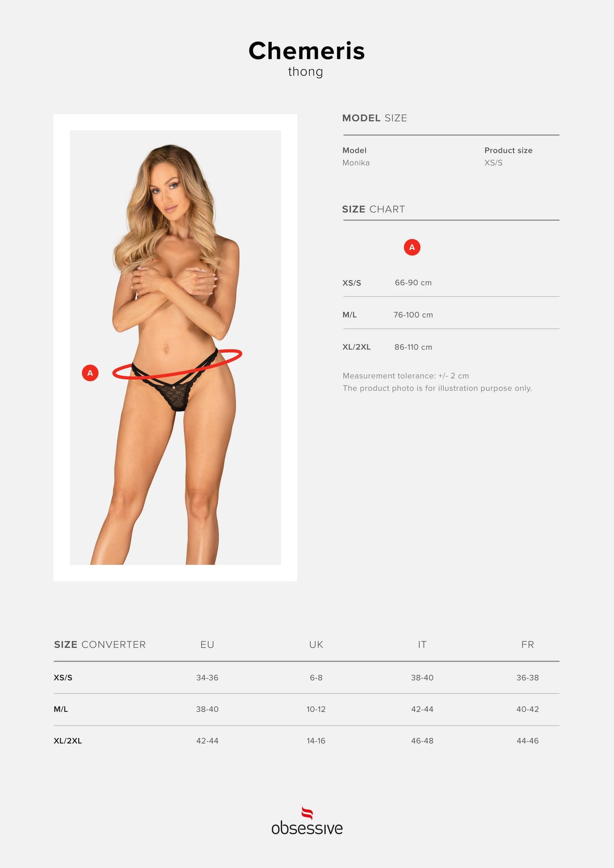 The Chemeris black lace cut-out thong, presented in another image