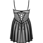 The Chemeris black sheer babydoll and thong, seen from a different angle