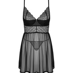 A further look at the Chemeris black sheer babydoll and thong