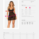 A supplementary image of the Chemeris black sheer babydoll and thong