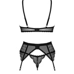 The Chemeris black three-piece lace set, seen from a different angle