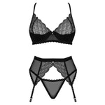 A further look at the Chemeris black three-piece lace set