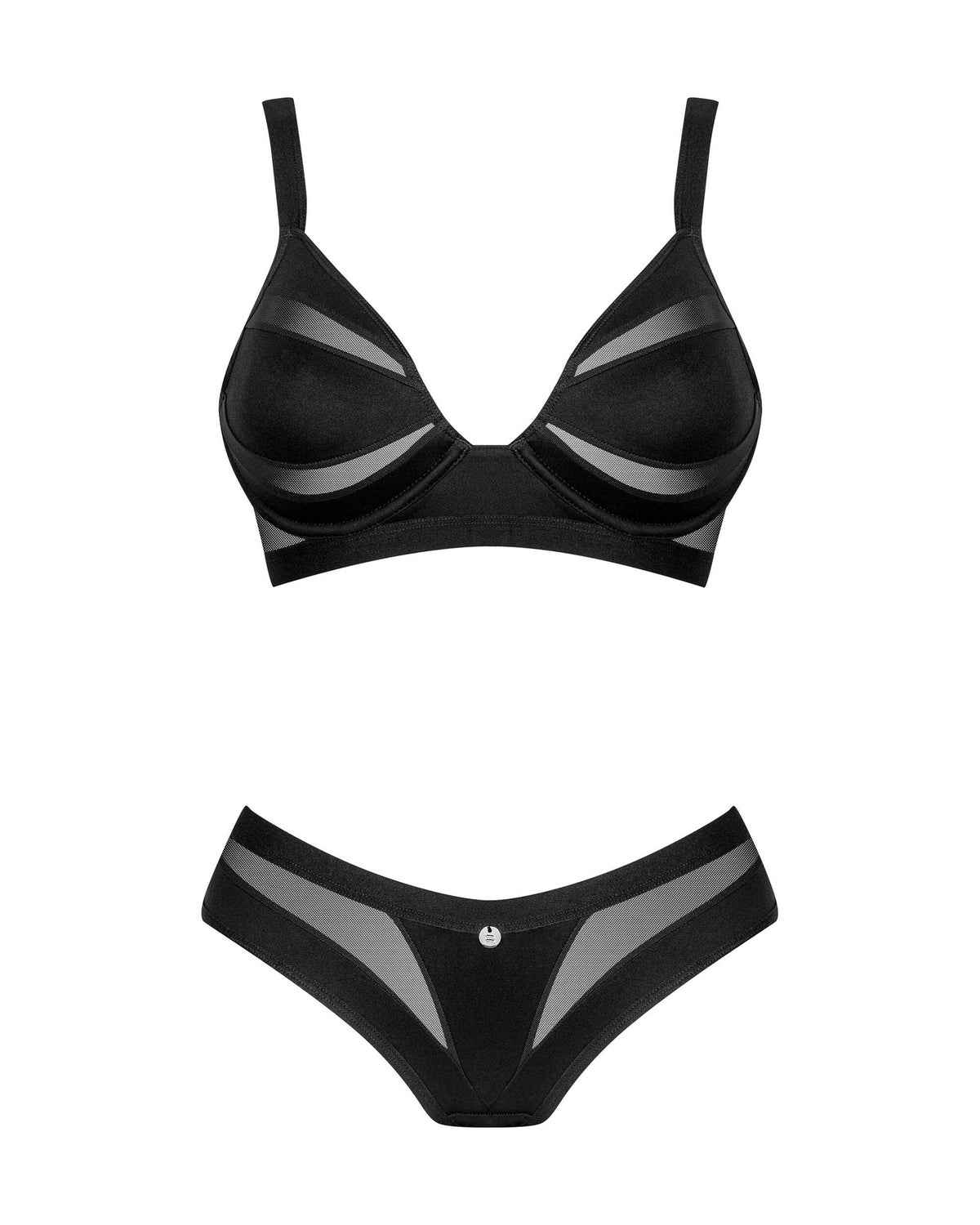 The Chic Amoria black bra and briefs set, seen from a different angle