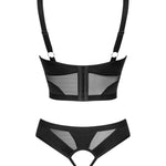 The Chic Amoria black crotchless set, seen from a different angle