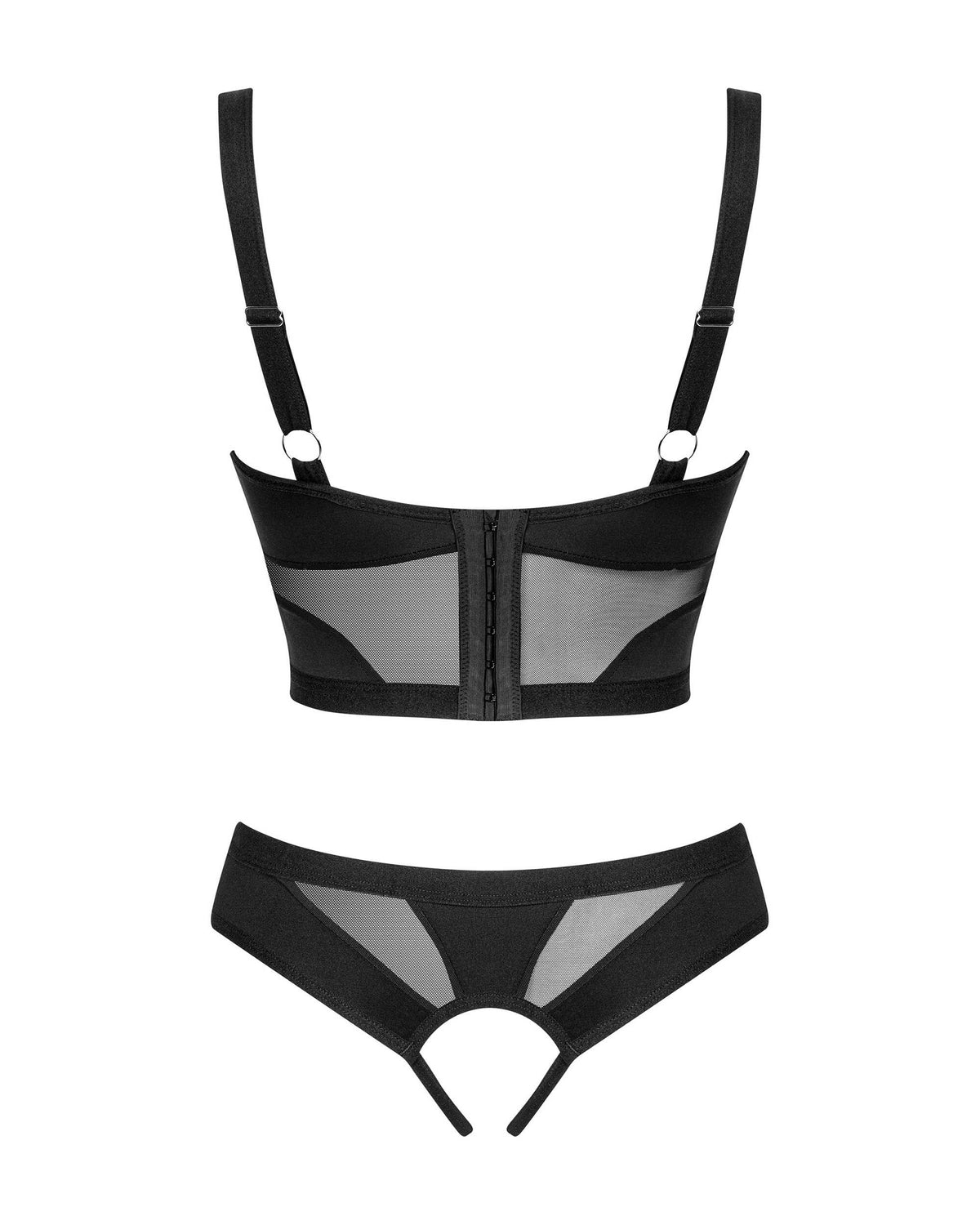 The Chic Amoria black crotchless set, seen from a different angle
