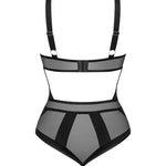 One more view of the Chic Amoria black mesh crotchless teddy