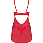One more view of the Chilisa red lace babydoll and thong