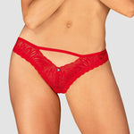 The Chilisa red lace cut-out panties, shown in an alternate image