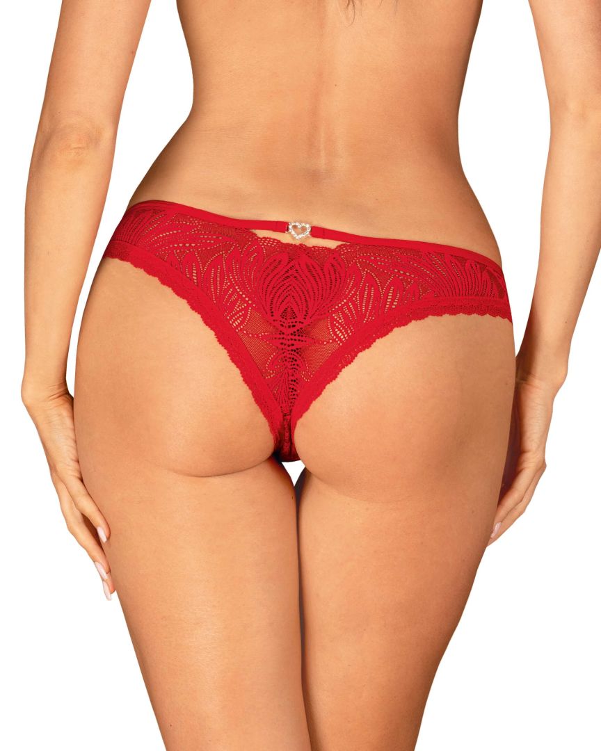 The Chilisa red lace cut-out panties seen from another angle