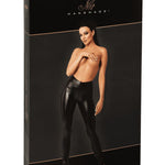 The Chimera black power wetlook leggings, shown in an alternate image