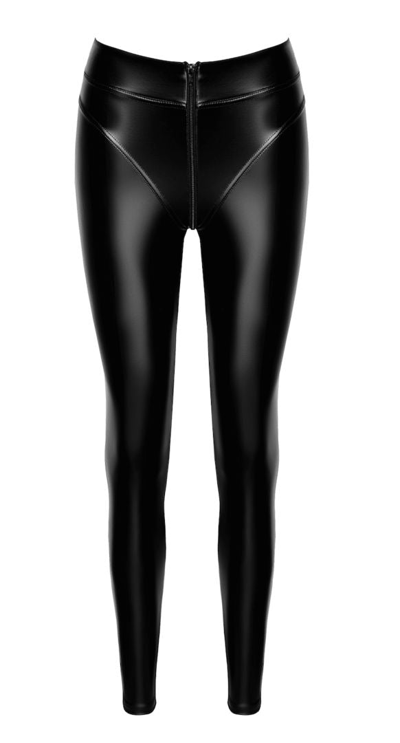 The Chimera black power wetlook leggings, seen from a different angle