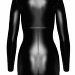 A further look at the Chimera black wetlook mini dress