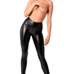 The Chimera black power wetlook leggings made from a polyester and elastane blend with polymer coating