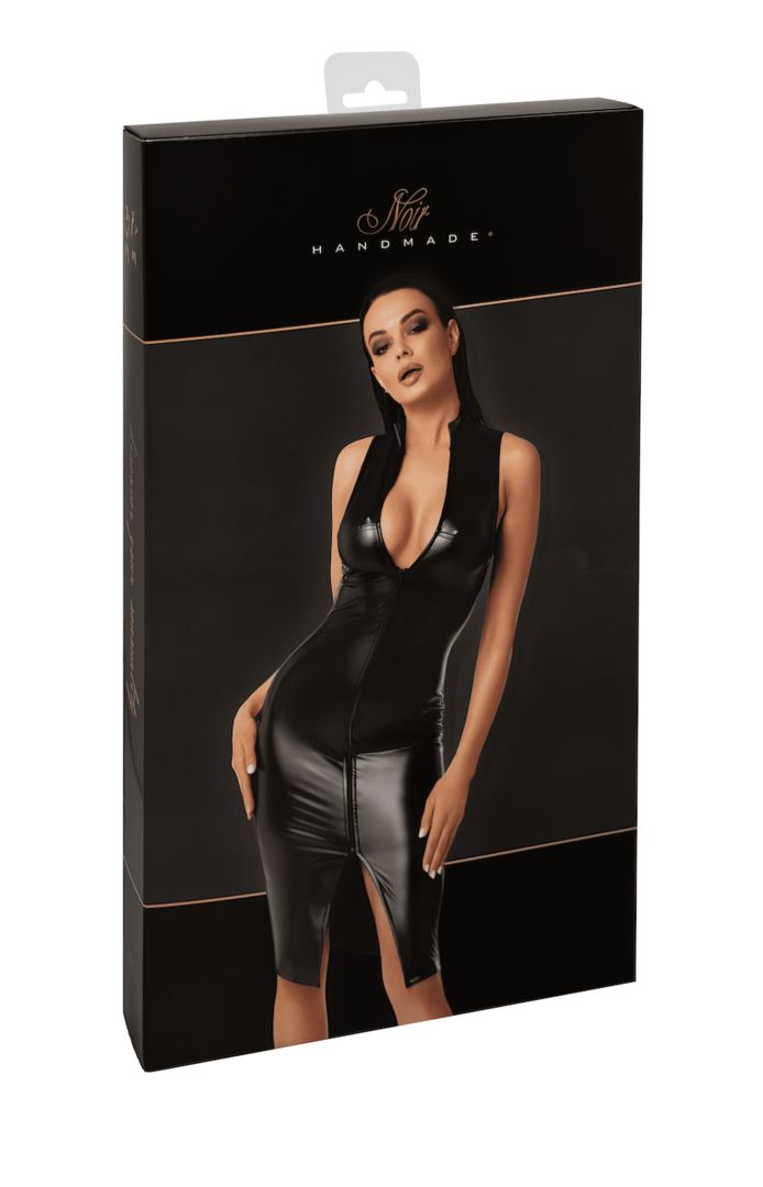 One more view of the Commandant black wetlook midi dress