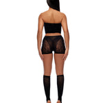 Alternate view of the black seamless bodystocking set