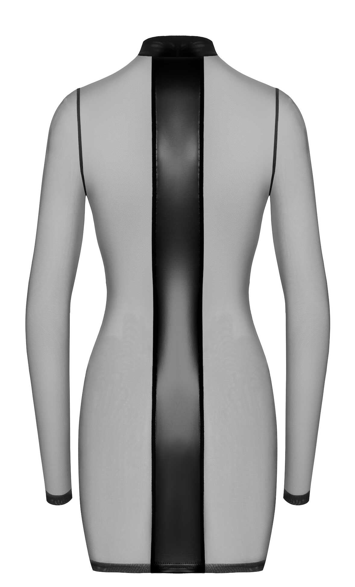 A further look at the Crossfire black mesh and wetlook mini dress