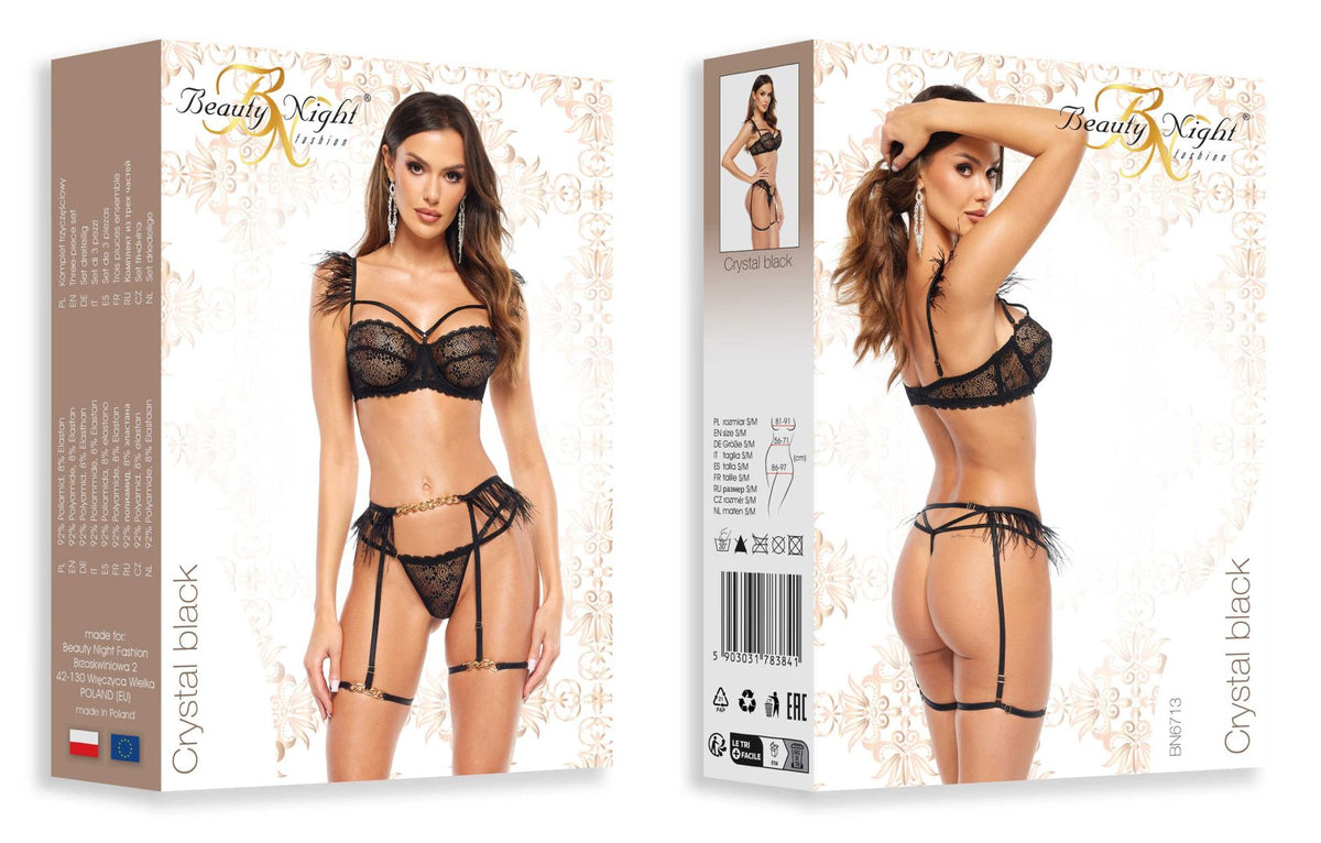 The Crystal black lingerie set, seen from a different angle