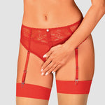 The Dagmarie red lace garter panties seen from another angle