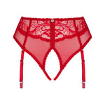 A different perspective on the Dagmarie red lace garter panties