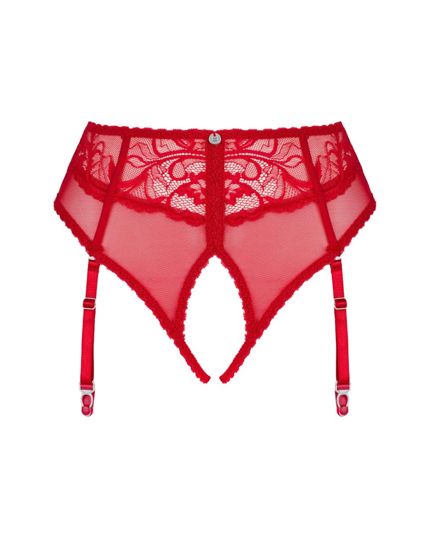 A different perspective on the Dagmarie red lace garter panties