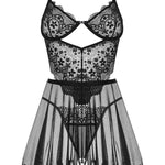 The Dark Mirage black lace bralette chemise seen from another angle