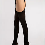 Alternate view of the Diavola black garter stockings