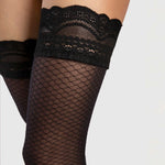 Dolcezza black 20 denier hold-up stockings with a 100% polyamide composition
